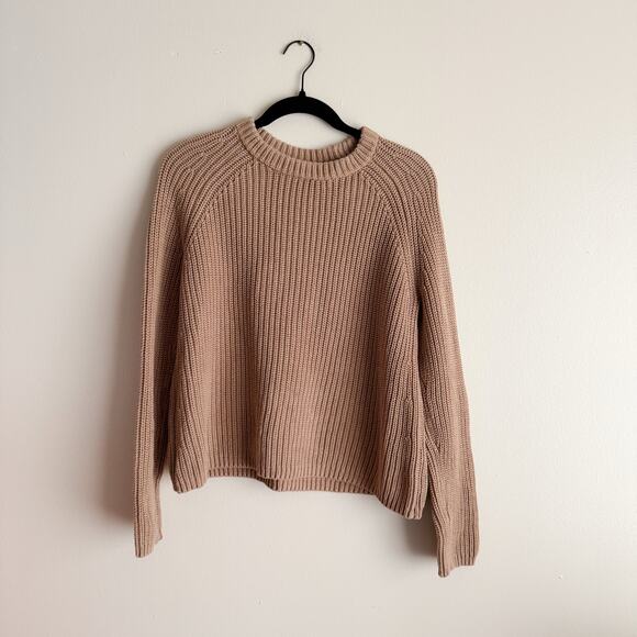 Quince Camel Tan Knit Crewneck Sweater Small Norm Everyday Staple Basic - Picture 6 of 6